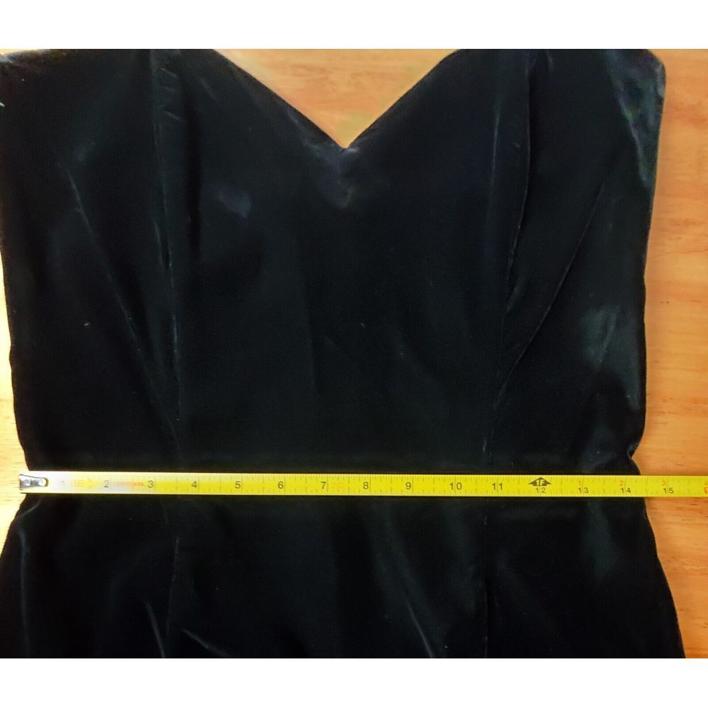Scott Mcclintock Y2K Strapless Black Velvet Whimsigoth Prom Dress Dark Romantic - Picture 9 of 11